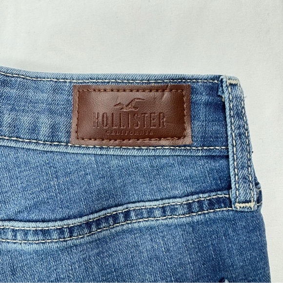 Hollister High Rise Crop Super Skinny Jeans Distressed Raw Hem 25” - Picture 16 of 17